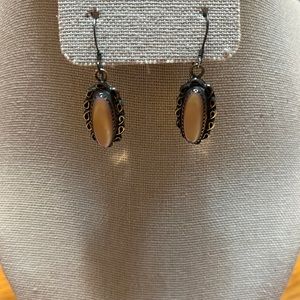 Vintage Navajo Sharon Cisco Sterling Silver Earrings With Pink MOP